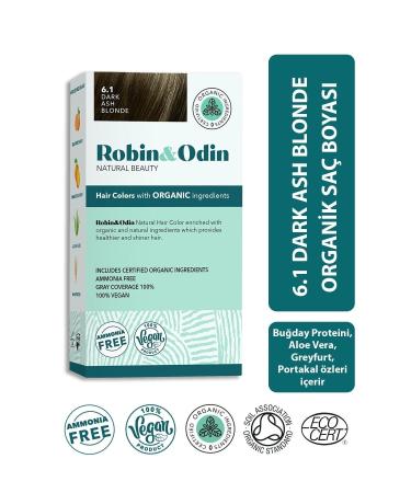 Robin Odin Organic Ammonia-Free Paraben-Free Fruit Extract Hair Dye 6.1 Dark Ash Blonde
