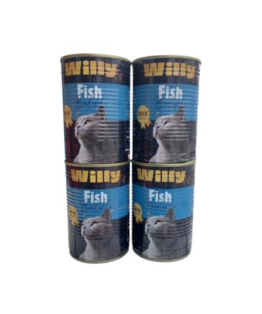 willypet Willy Pate Fish Paste Adult Cat Canned Food 4-Piece