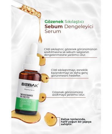 Bebak Pharma Pore Tightening and Sebum Balancing Serum 5% Niacinamide + 1% Zinc Pca 30ml - Buy Online on GoSupps.com