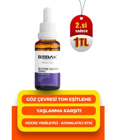 Bebak Pharma Caffeine Containing Eye Contour Care Serum 5% Caffeine Solutions+Vitamin C Eye Care Serum 30ml