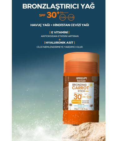 Mixup Intensive Bronzing Sunscreen Stick SPF 30+ Cocoa and Carrot Oil 35 GR - Buy Online on GoSupps.com