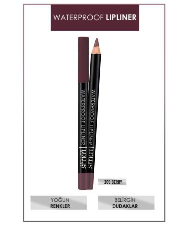 Lollis Waterproof Lipliner 209 Berry / Waterproof Lip Pencil 209 Berry