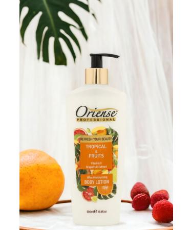 ORIENSE Tropical Fruit Body Lotion - Ultimate Skin Care with Grapefruit Extract Vitamin E and Glycerin 500ml - Buy Online on GoSupps.com