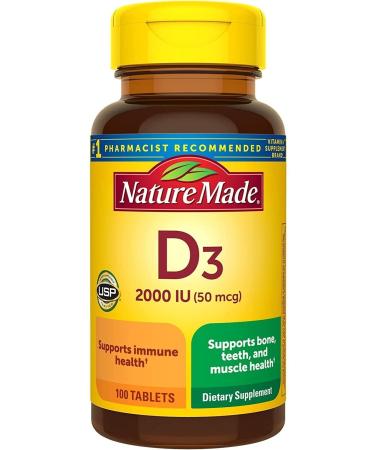 Nature Made Vitamin D3 2000 Iu (50 MCG) 100 Tablets
