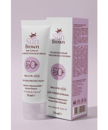 Sun Brown Tone Equalizing Pink Sunscreen Spf50+ Face Cream 75 ml - Buy Online on GoSupps.com