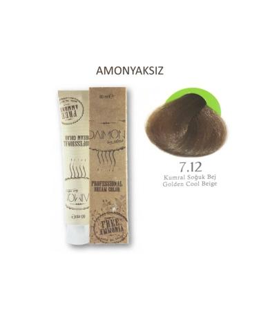 DAIMON Fa Ammonia-Free Hair Dye 7.12 Auburn Cold Beige