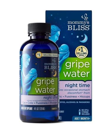 Mommy's Bliss Night Time Gripe Water Gas Drops 120 ml Gas Colic Passionflower Chamomile & Melissa Flower