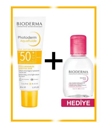 Bioderma Photoderm Aquafluid SPF50+ All Skin Colorless Sun Cream 40 ml - Sensibio H2o Gift -