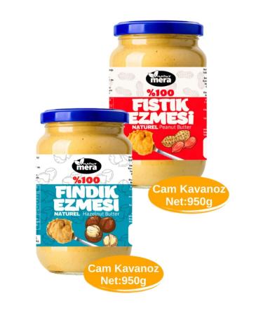 Naturmera Sugar-Free Hazelnut Paste 950 G + Sugar-Free Peanut Butter 950 G