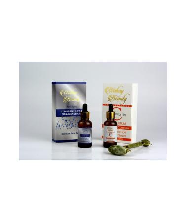 WISHAY BEAUTY COSMETIC Brightening Vitamin C Serum & Anti-Aging Anti-Wrinkle Hyaluronic Acid - Collogen Serum