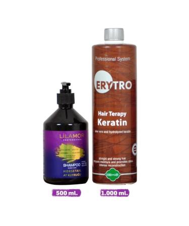Lilamor Salt-Free Horsetail Shampoo 500ml + Erytro Keratin 1000ml