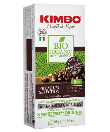 Kimbo Bio Organic 100% Arabica Nespresso Compatible Capsule Coffee in Box of 10