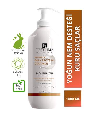 First Lima Professional Anti-Dandruff Milk Protein & Coconut Moisturizing Shampoo for Dry Hair 1000 Ml