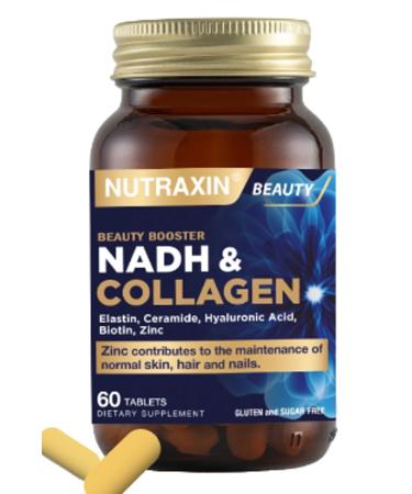 Nutraxin Nadh Collagen Elastin-Ceramide-Hyaluronic Acid-Biotin-Zinc 60 Tablets - Buy Online on GoSupps.com