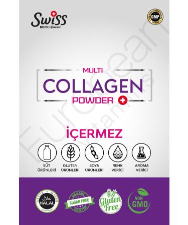 SWISS Bork Multi Collagen Powder 330 gr Multivitamin Rich Food Supplement Type 1-2-3 - Buy Online on GoSupps.com