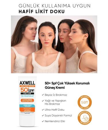 AXWELL Spf 50+ Anti-Spot Moisturizing High Protection Sun Cream 50 ml - Buy Online on GoSupps.com