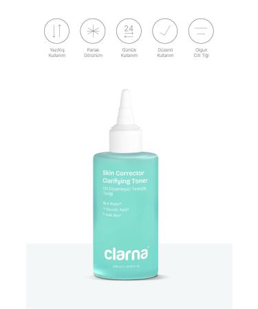 CLARNA Skin Conditioner Cleansing Glycolic Acid Toner for Combination Skin Vitamin B5 & Vitamin C 200 ml - Buy Online on GoSupps.com