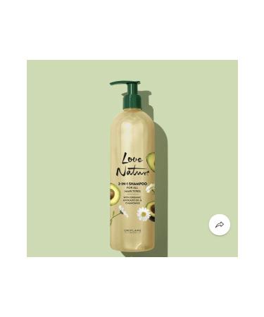 Oriflame Love Nature 2 in 1 Shampoo with Organic Avocado Oil and Chamomile Extract for All Hair Types