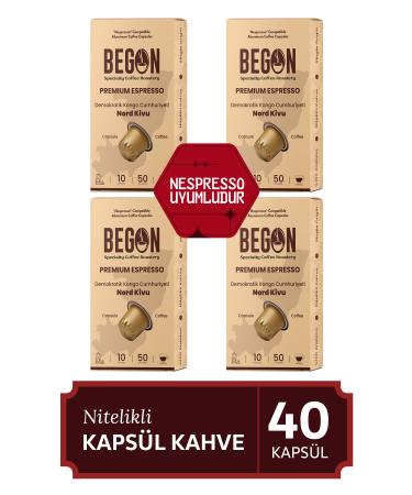 BEGON 4-pack Nord Kivu Medium Roast Coffee Capsules - 40 Capsules