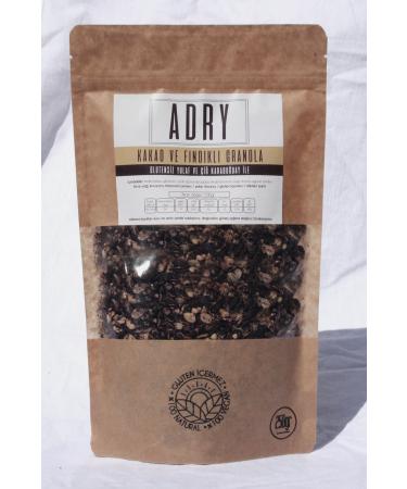 ADRY Cocoa and Hazelnut Granola/vegan and gluten-free/250gr/breakfast/no added sugar/no additives