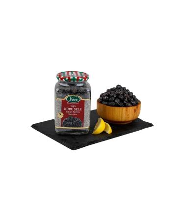 Local Gemlik Oily Dry Sele Black Olives 2 X 550 gr (291-320 CALIBER)