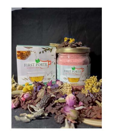 First Forte Winter Tea Natural Winter Tea Propolis Vitamin C Ginger Menthol Powder Atom in Jar