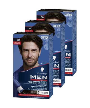 Schwarzkopf Schwarzkopf Men Perfect 80 Black Brown 3 Piece