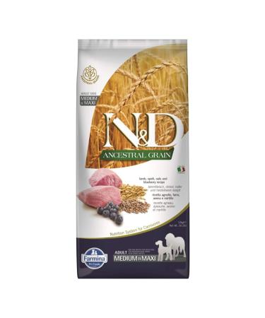 N & D Lamb Meat & Blueberry Medium & Large Breed Low Grain Adult Dog Food 12kg - Buy Online on GoSupps.com