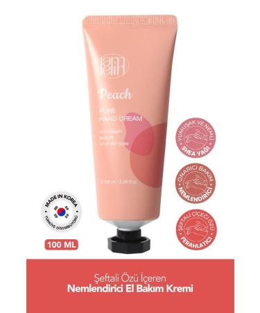 Lamelin Pure Hand Peach Cream 100 ml Moisturizing Hand Care Cream Containing Peach Extract