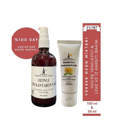 Organic Basket Market Ozonated St. John's Wort Oil 100 ml and Ozonated St. John's Wort Oil Cream 50 ml Set of 2