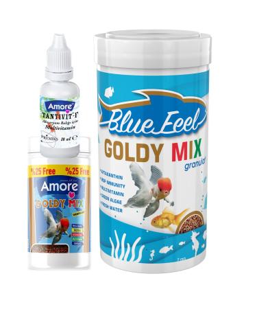 AMORE Goldy Mix 1000ml Mixed Granule Goldfish Food Bluefeel Gold Mix 125ml Multivitamin