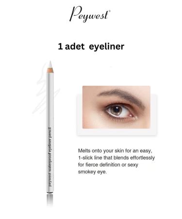 PEYWEST 2-Piece Eye Makeup Set (WHITE WATERPROOF EYELINER EYE LINK PRO MAKEUP PENCIL SHARPEN SET) - Buy Online on GoSupps.com