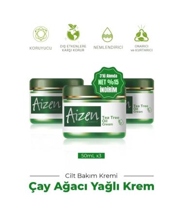 AIZEN COSMETIC Tea Tree Cream - Protection - Repair - Excessive Oil - 3 PCS - 100mlX 3 PCS