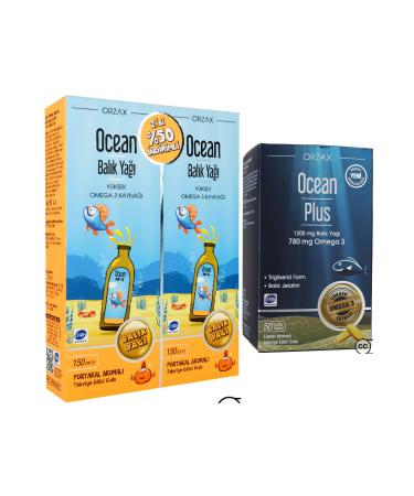 Ocean Fish Oil Syrup Orange 150ml 2nd P + Ocean Plus 1200 Mg Fish Oil 50 Capsules