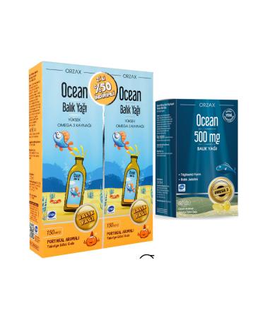 Ocean Fish Oil Syrup Orange 150ml 2nd P + Ocean Fish Oil 500 mg 60 Capsules