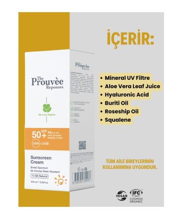 The Prouvee Reponses 0 Natural 50+SPF Face Body Organic Sunscreen Cream 100 ml - Buy Online on GoSupps.com