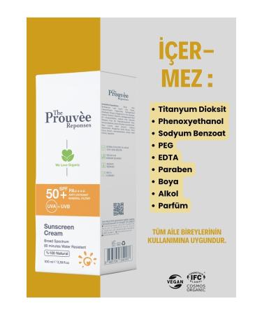 The Prouvee Reponses 0 Natural 50+SPF Face Body Organic Sunscreen Cream 100 ml - Buy Online on GoSupps.com