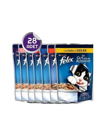 FELIX Mixed Package Cat Canned Food 85 gr X 28 Pieces