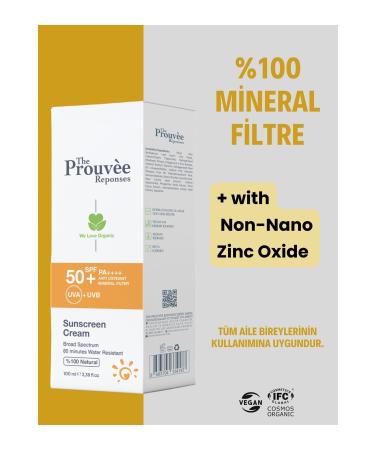 The Prouvee Reponses 0 Natural 50+SPF Face Body Organic Sunscreen Cream 100 ml - Buy Online on GoSupps.com