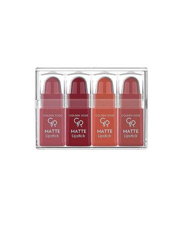 Golden Rose Matte Lipstick 4 Pcs Set Mix -3 Mix Collection Matte Lipstick
