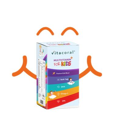 Vitacoral Multivitamin & Fish Oil For Kids Complex 150ml Strawberry Flavored For Mental and Physical Development - Buy Online on GoSupps.com
