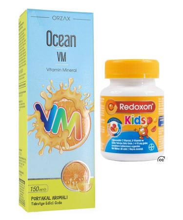 Ocean Vitamin Mineral 150ml Orange Syrup + Redoxon Kids 60 Chewable Tablets