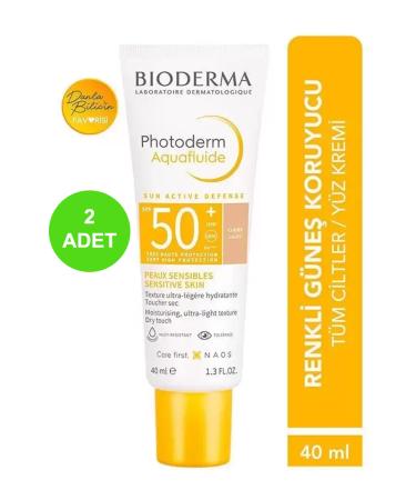 Bioderma Photoderm Aquafluid SPF50+ All Skin High Protection Tinted Sun Cream 40 ml 2-PIECE