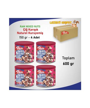 Pasha Nuts Raw Mixed Natural Nuts Tin Box 150 gr x 4 Pieces - Buy Online on GoSupps.com