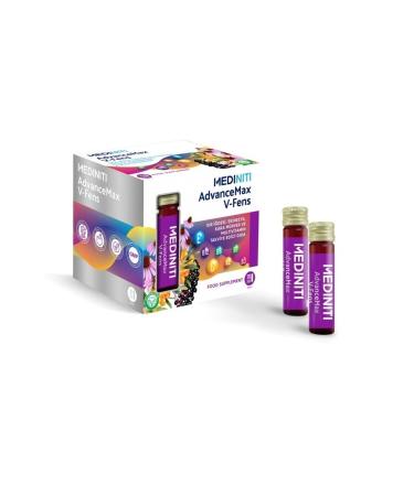AdvanceMax V-fens Multivitamin with Sea Buckthorn (omega 7) Echinacea Black Elderberry - 20 Liquid Shot Bottles