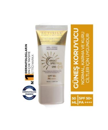 ACTISILK Science In Anti-aging Daily Mousturising Uv Protector Moisturizing Sunscreen Spf 50 Pa