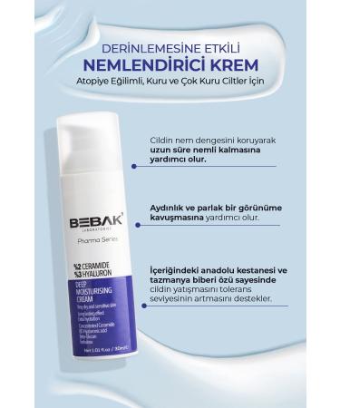 Bebak Pharma Intensive Moisturizing Cream for Dry and Atopic Skin eramide %3 Hyaluron 30ml - Buy Online on GoSupps.com