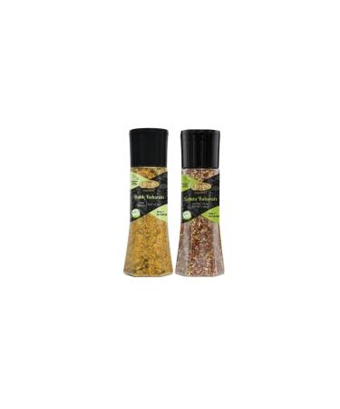 TUFAN BAHARAT Tufan Fish Spices-Salad Spices Mill Lid Set of 2 250-180 gr.