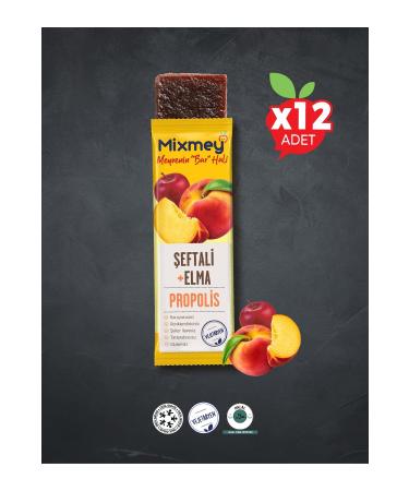 Mixmey Bee Peach and Propolis Fruit Bar | Natural Immune Supporter - 25gr X 12 Pieces