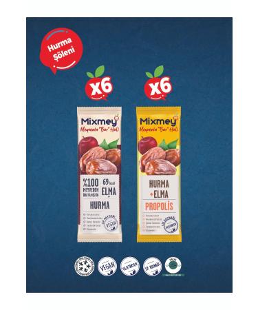 Mixmey Date Feast Fruit Bar | Natural and Delicious Date Flavors - 12 Pieces